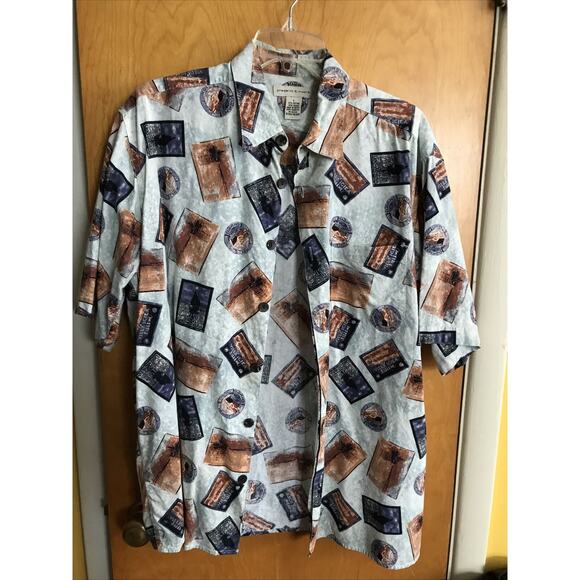 Preswick & Moore Vintage Men’s L Short Sleeve Button Down Cotton Blend Shirt - Picture 8 of 16